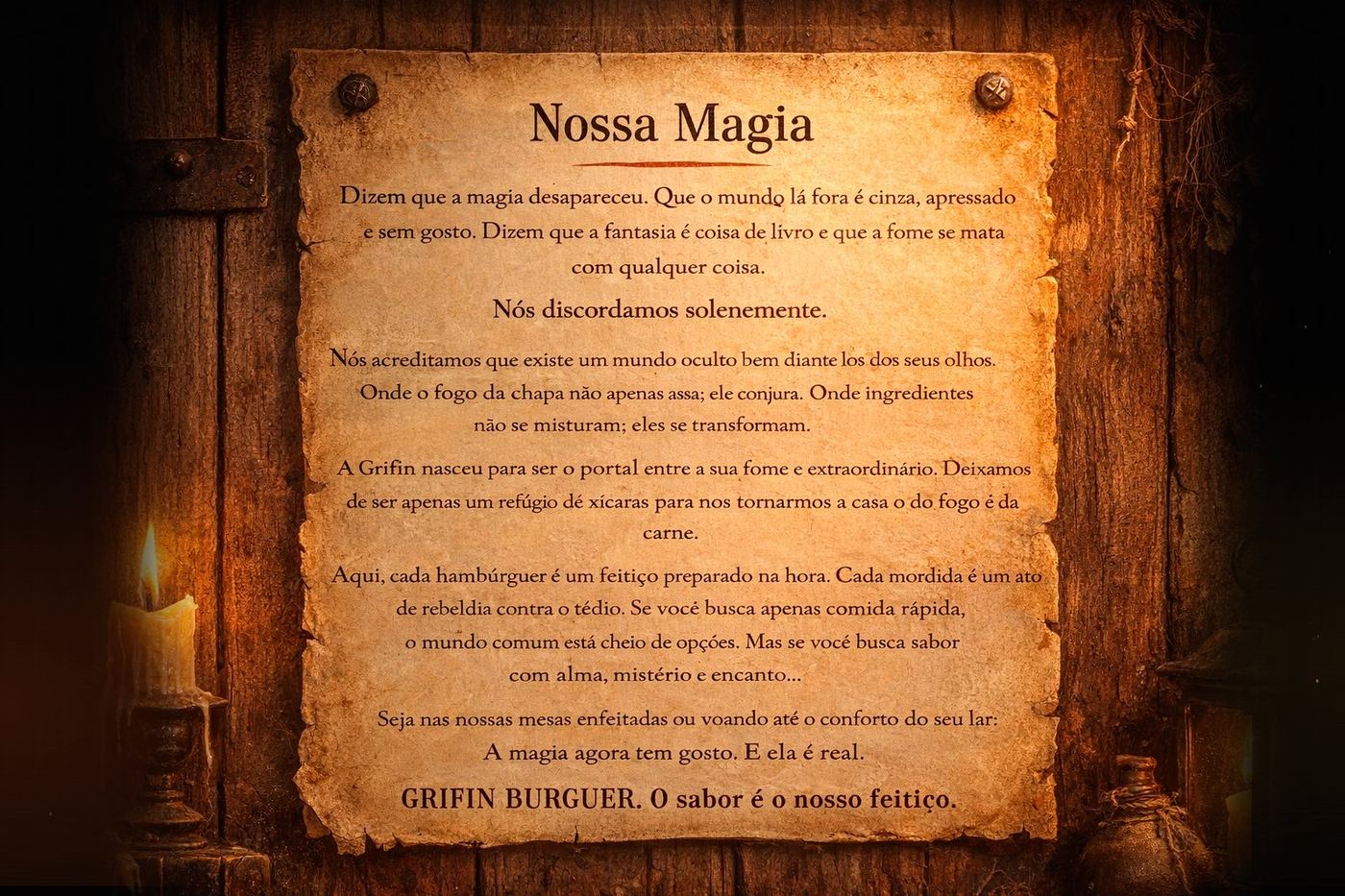 Nossa Magia — Manifesto Grifin Burguer